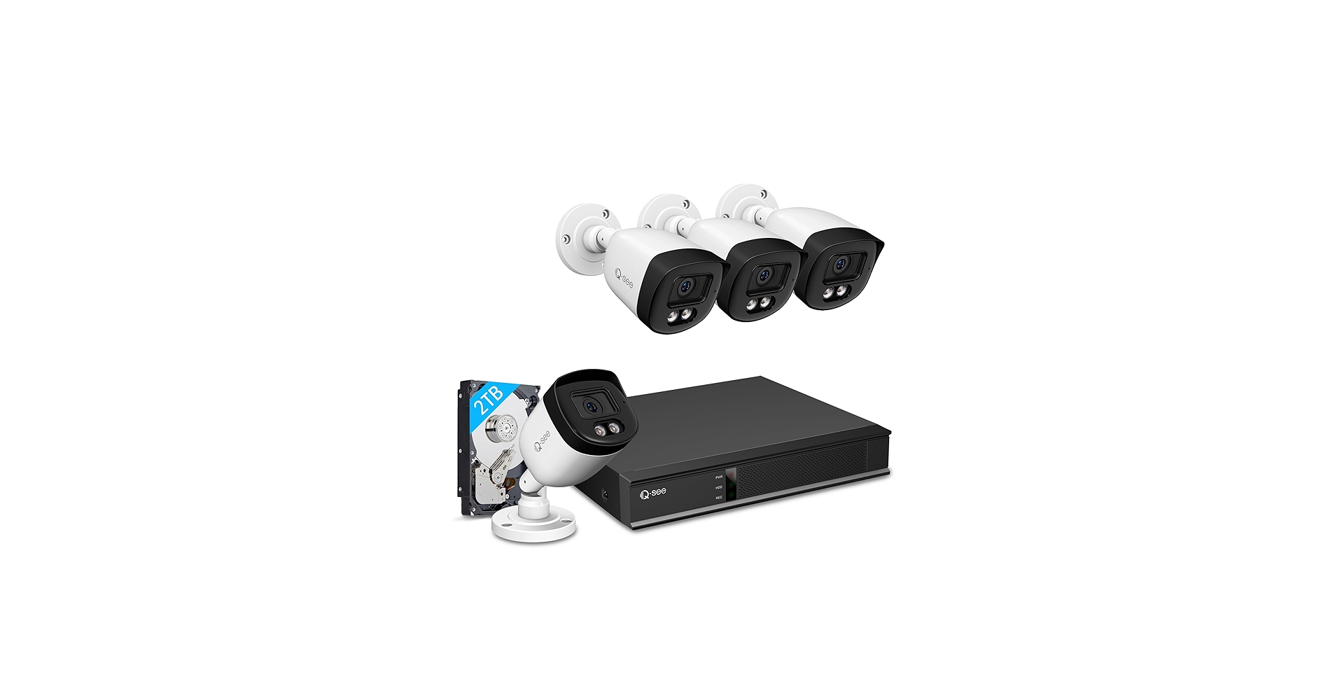 Amazon.com : QSEE 8CH 5MP Home Security Camera System, 4pcs Wired