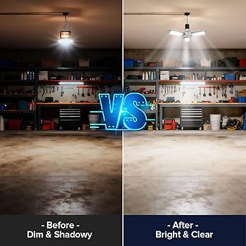 SANSI 3-Panel Deformable LED Garage Light, 300W Equivalent 30W