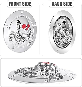 Amazon | Sresk 3D スカル 5 ホール ダービーカバー ハーレー用