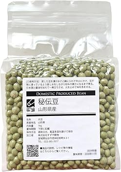 Amazon.co.jp: 国産(山形県) 秘伝豆(青大豆・ひたし豆) 1kg チャック付
