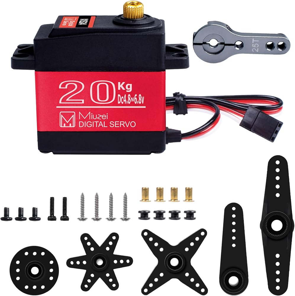 Amazon | Miuzei 20キログラム サーボモーター 高トルクデジタルサーボ