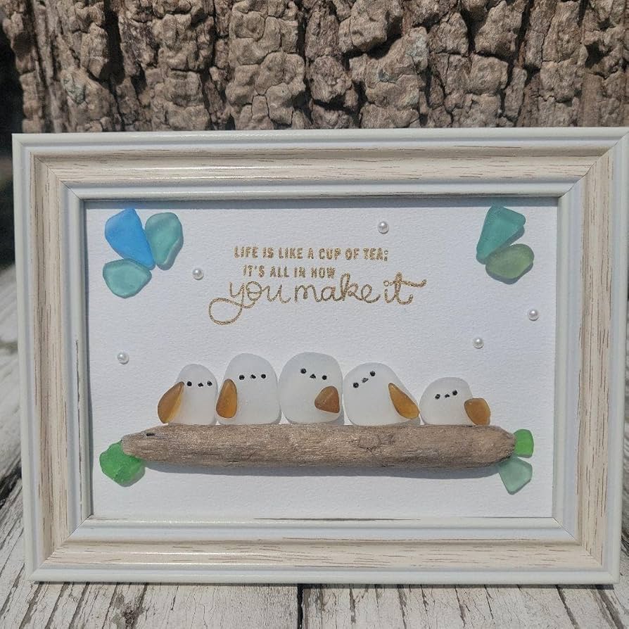 Amazon.co.jp: シーグラスアート 幸せのシマエナガ : おもちゃ