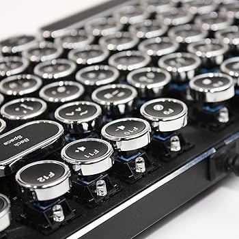 Amazon.co.jp: HKW タイプライター風メカニカルキーボード 青軸 104