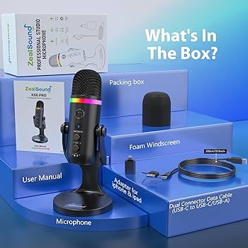 Amazon.com: ZealSound Podcast Microphone for PC, USB Noise