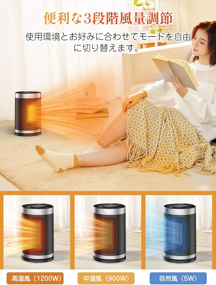 Amazon | 【2024年新登場】セラミックヒーター 電気ヒーター