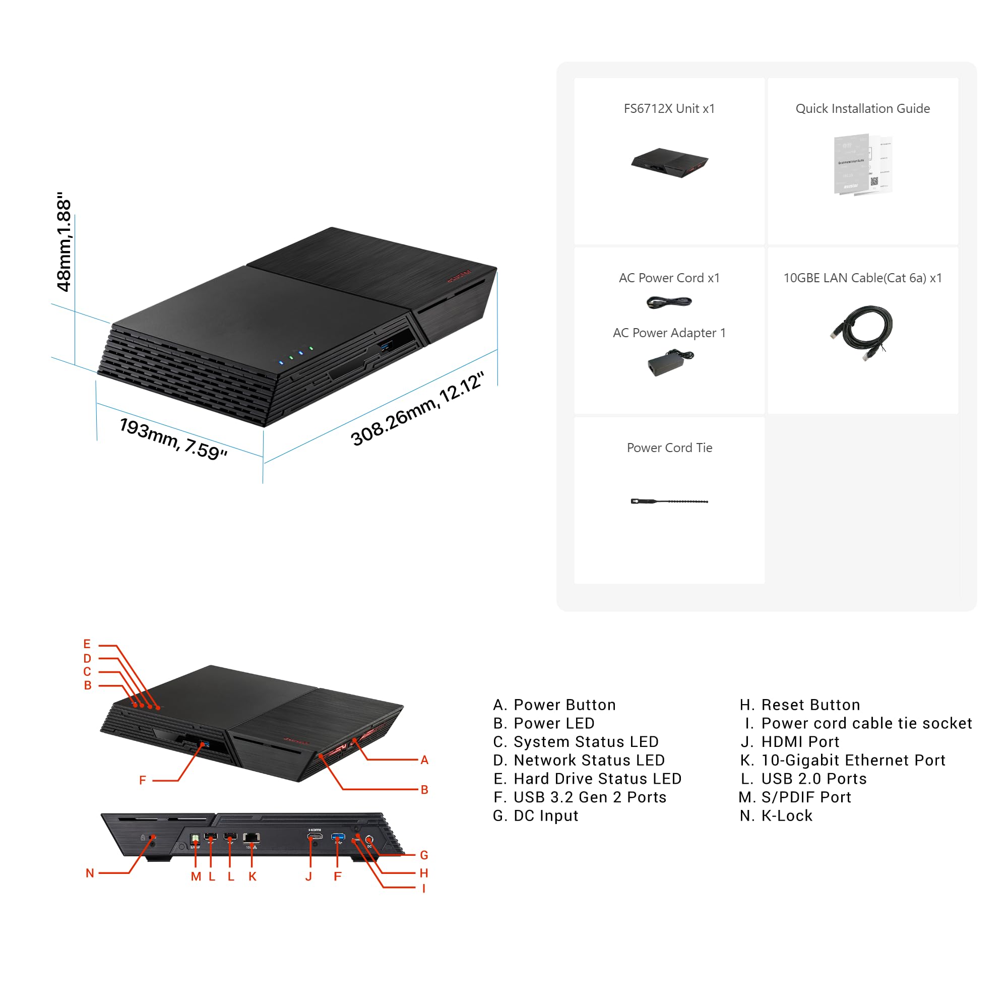 Amazon.com: Asustor Flashstor 12 Pro FS6712X - Carcasa de