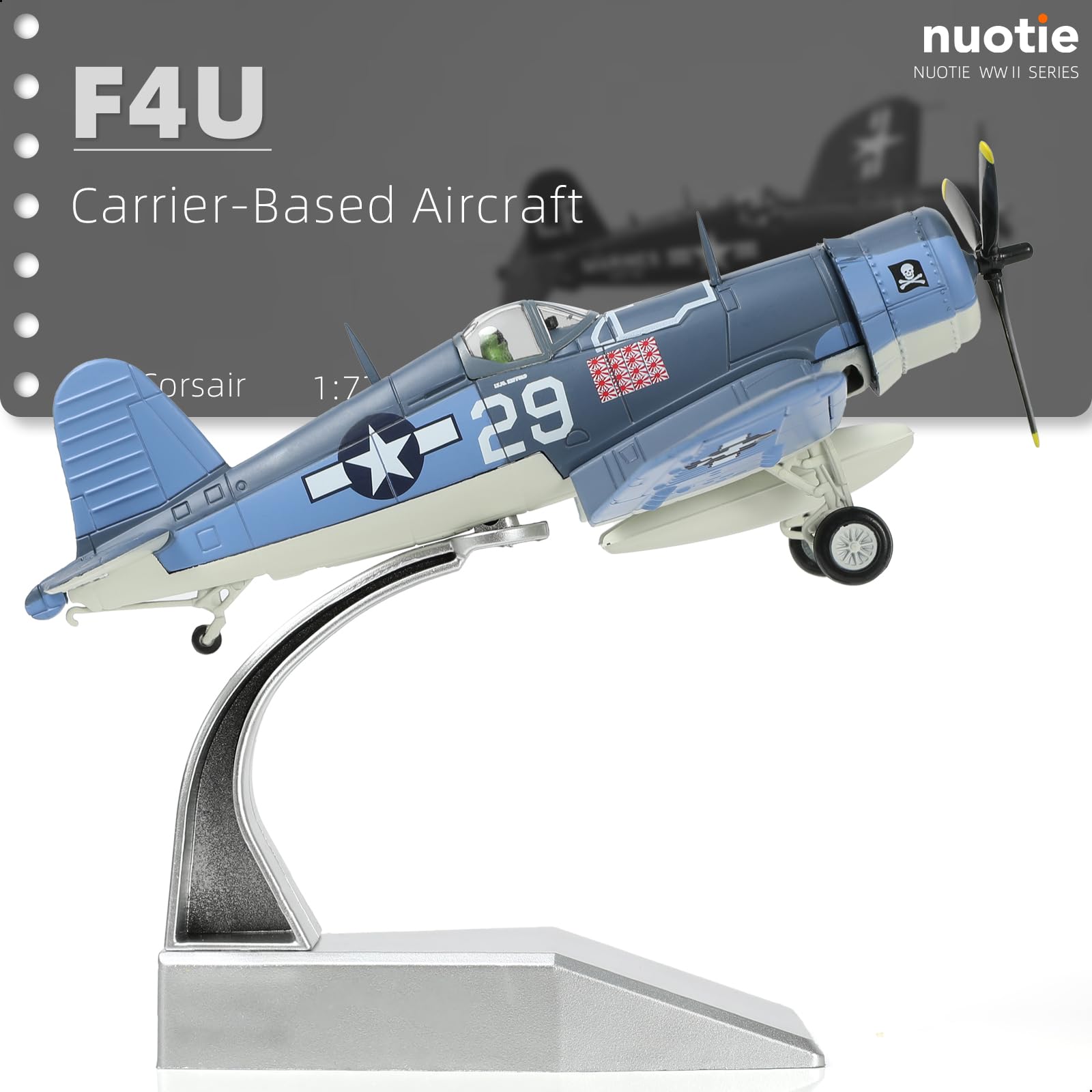 Amazon.co.jp: NUOTIE 1/72 スケール USA F-4U 戦闘機モデル 第二次