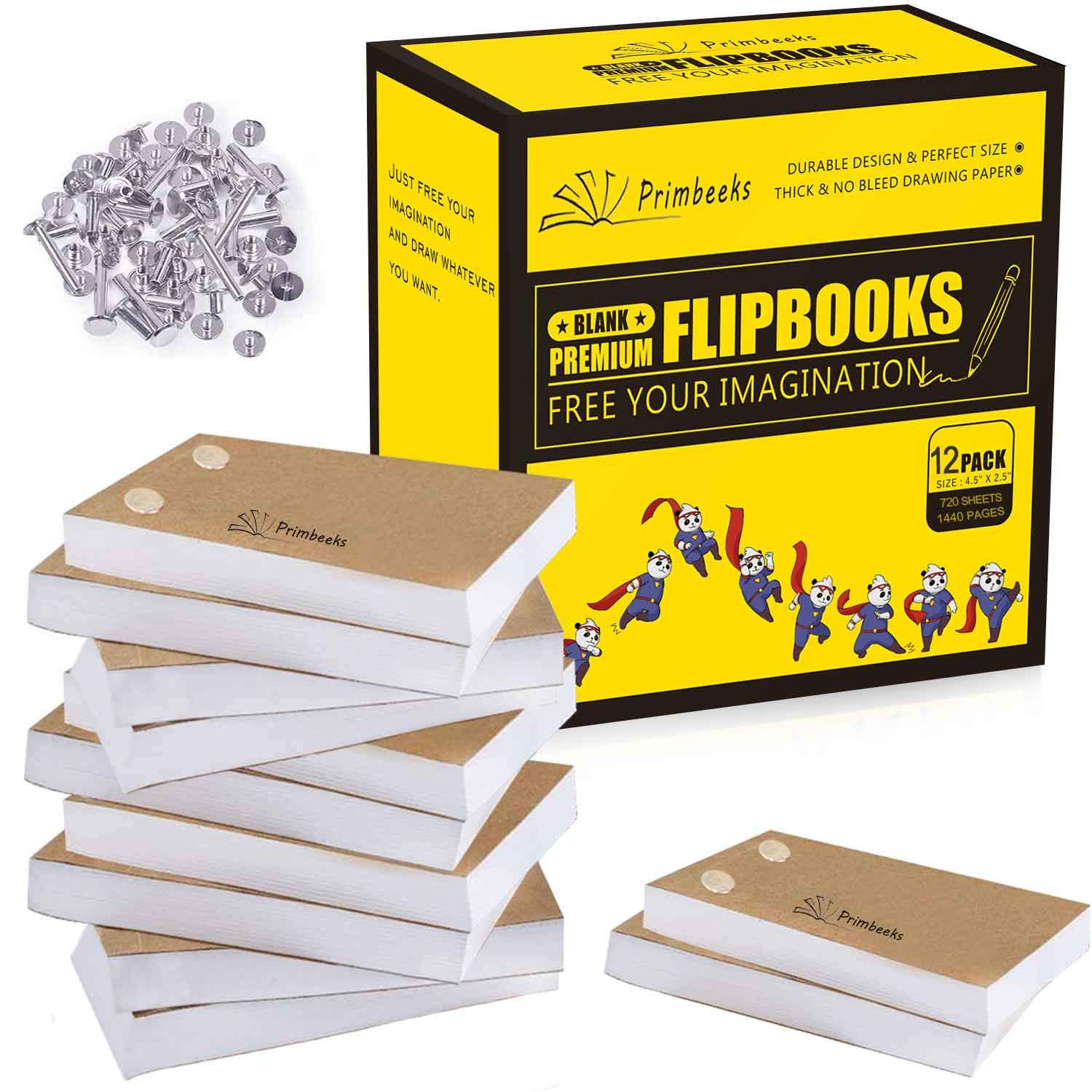 Amazon.com: PRIMBEEKS 12 Pack Premium Blank Flip Books Paper with