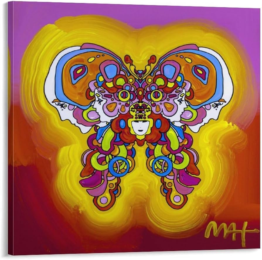 Amazon.com: Peter Max Canvas Wall Art-Butterfly Picture Print