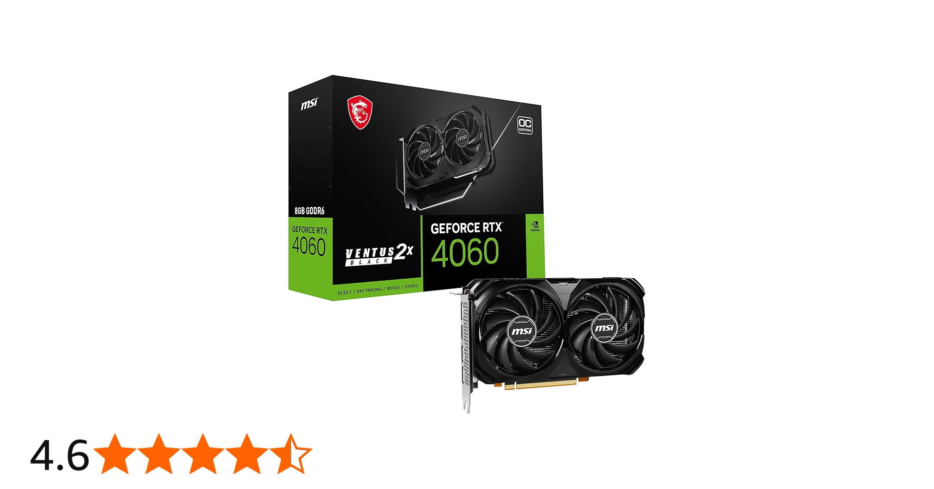 Amazon | MSI GeForce RTX 4060 VENTUS 2X BLACK 8G OC グラフィックス