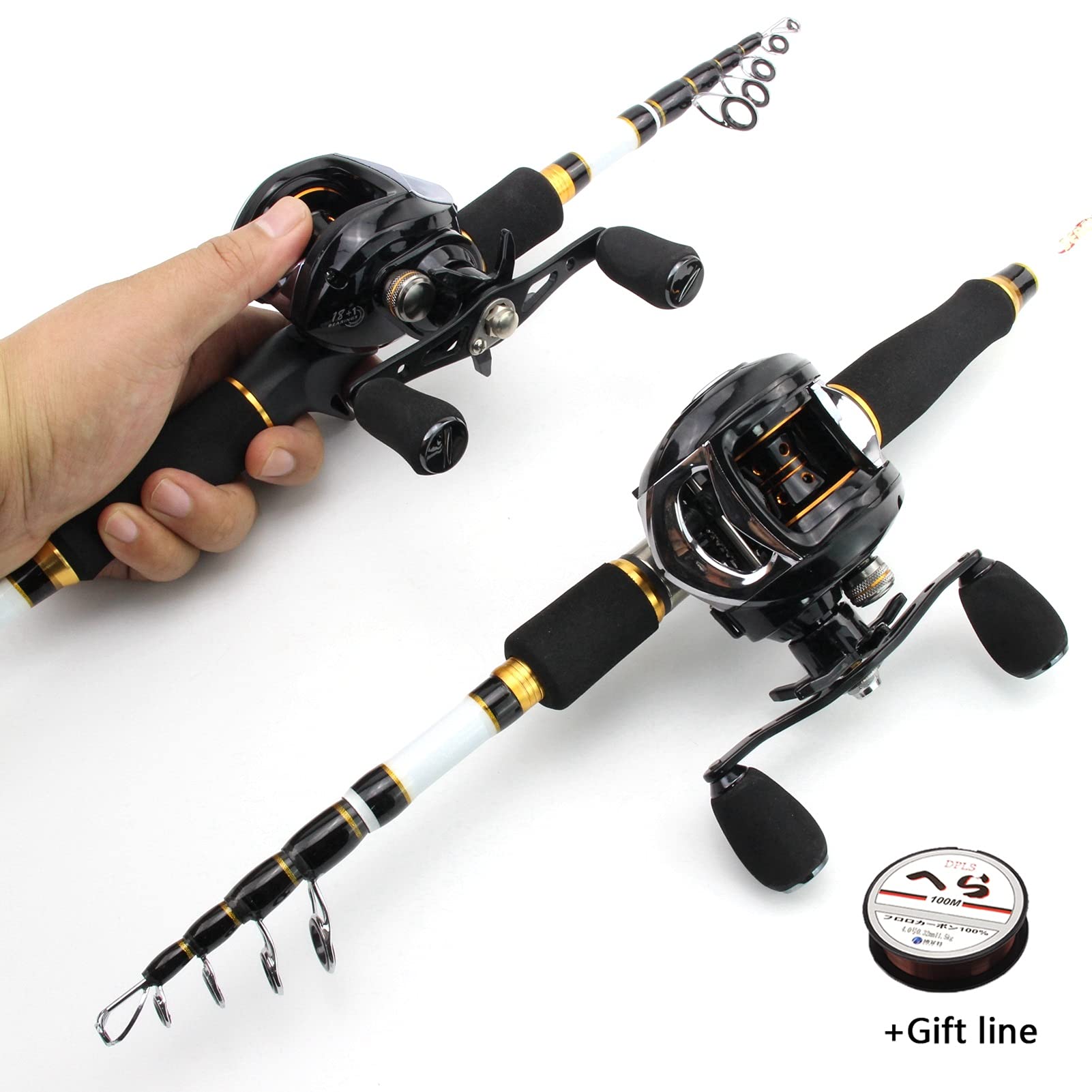 Amazon | 釣り竿リールセット、伸縮式釣り竿とキャスティングリール