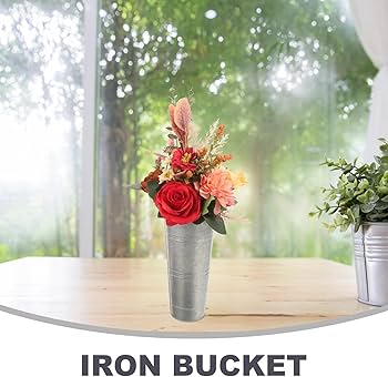 Amazon.co.jp: UKCOCO ブリキ バケツ 亜鉛メッキシート 花屋 フラワー