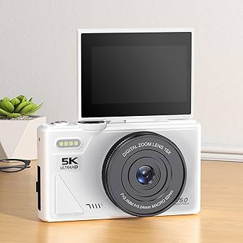 Amazon | 5Kデジタルカメラ75MP wifiと18xズーム、初心者用オート