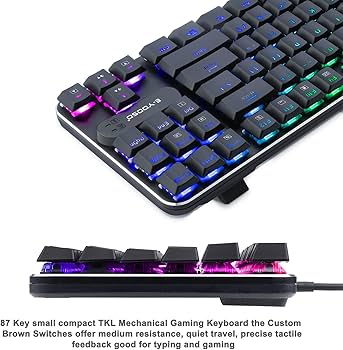 Amazon.co.jp: DEANEEK メカニカル式ゲーミングキーボード コンパクト