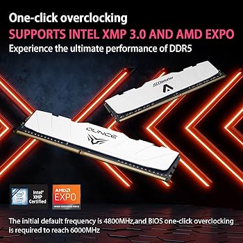 DDR5 RAM 32GB (16GB×2) 6000MHz (PC5-48000) CL40 1.35V (XMP3.0/Expo