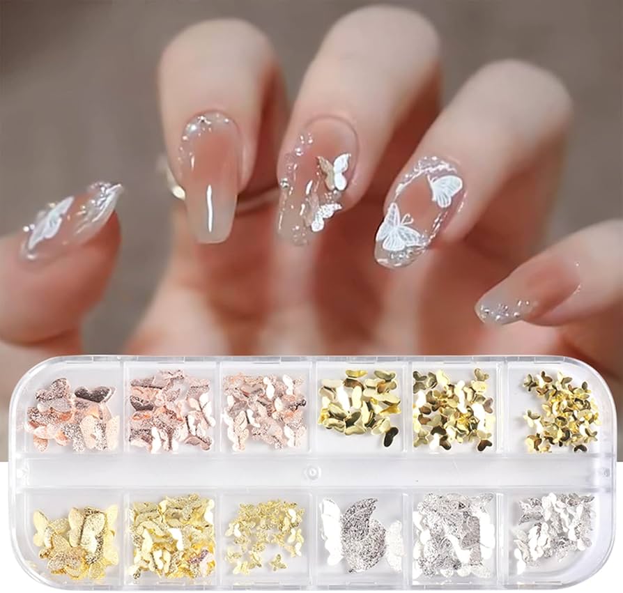 Amazon | ZHEJIA 3Dネイルパーツ 蝶型 ネイルアートジュエリー （3つの