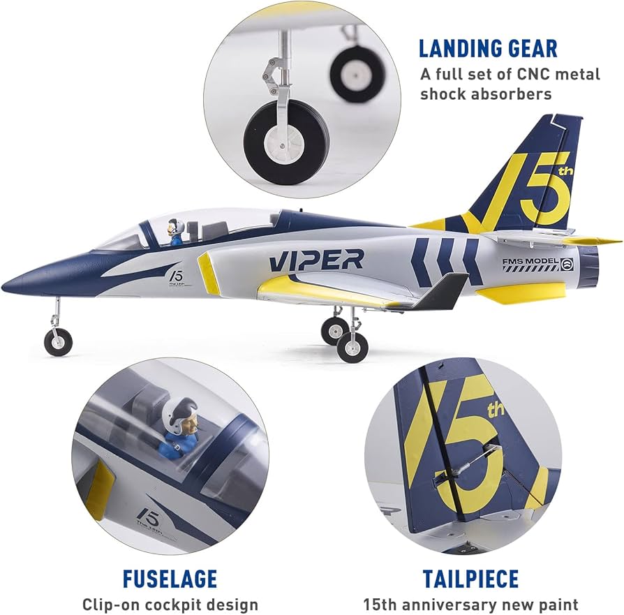 Amazon.com: Fms Rc Jets 70mm Viper V2 EDF Navy Blue rc Airplanes