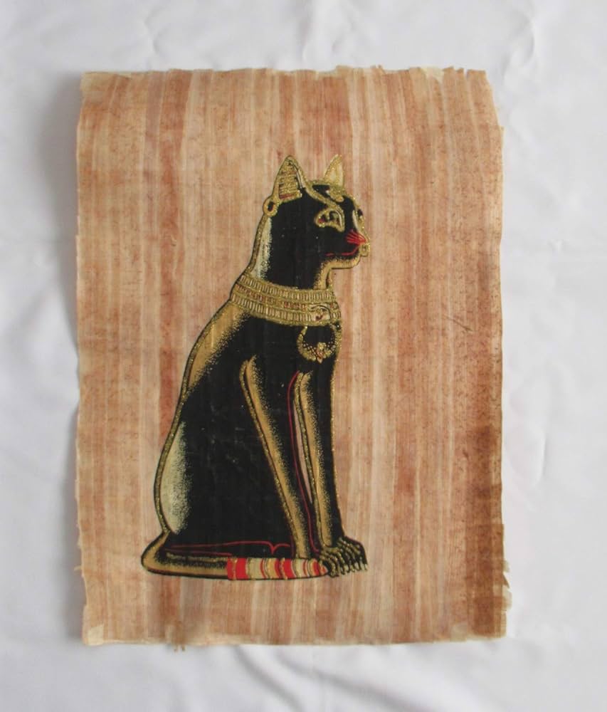 Amazon | 【エジプト民芸品のパピルス紙・古代紙】【バステト神