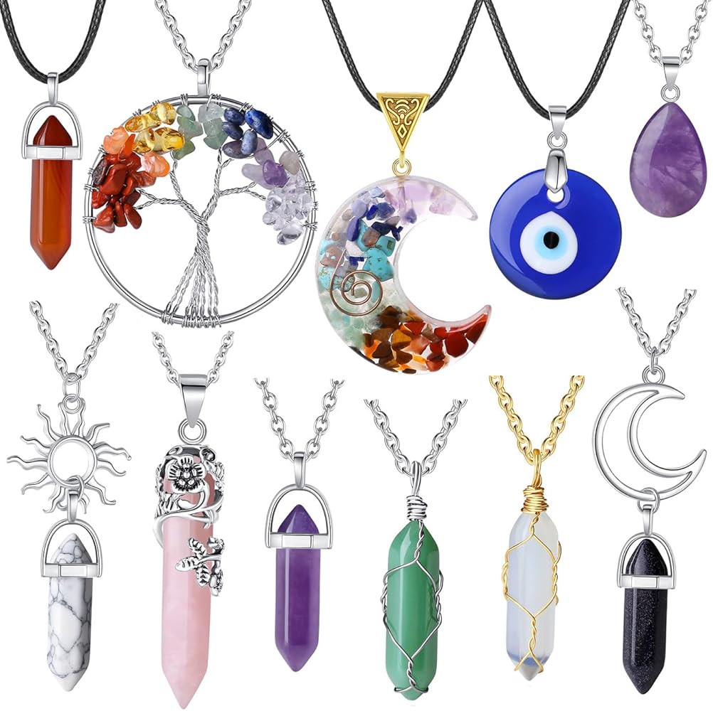 Amazon.com: XIANNVXI 11 Pcs Crystal Necklaces for Women Evil Eye