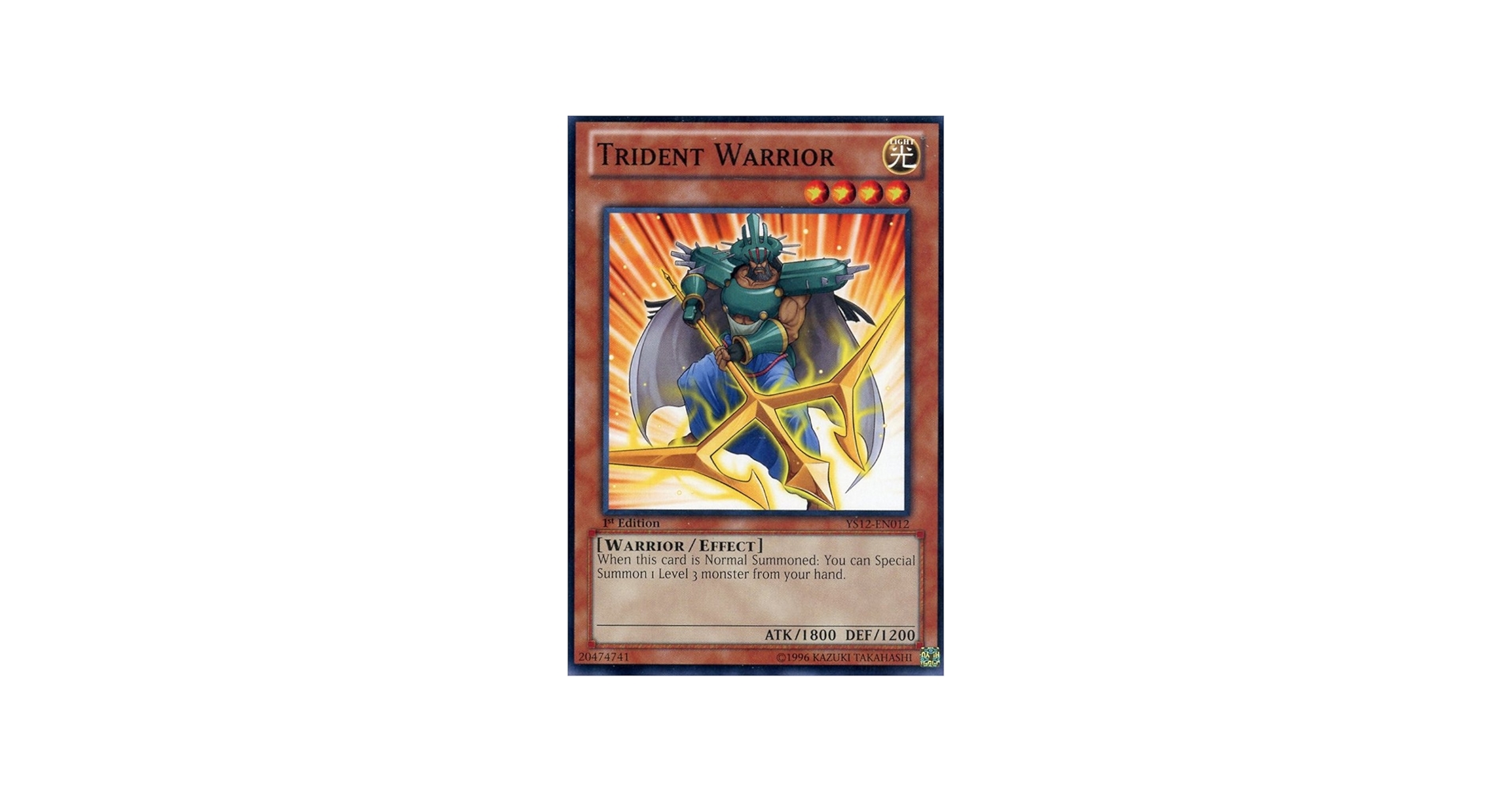 Amazon.com: Yu-Gi-Oh! - Trident Warrior (YS12-EN012) - Starter
