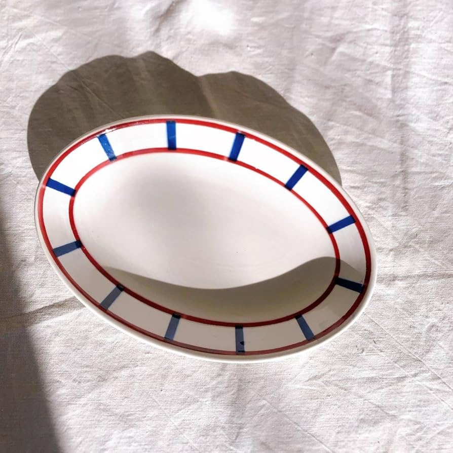 Amazon.co.jp: ディゴワンサルグミンヌ バスク柄ラヴィエ オーバル皿