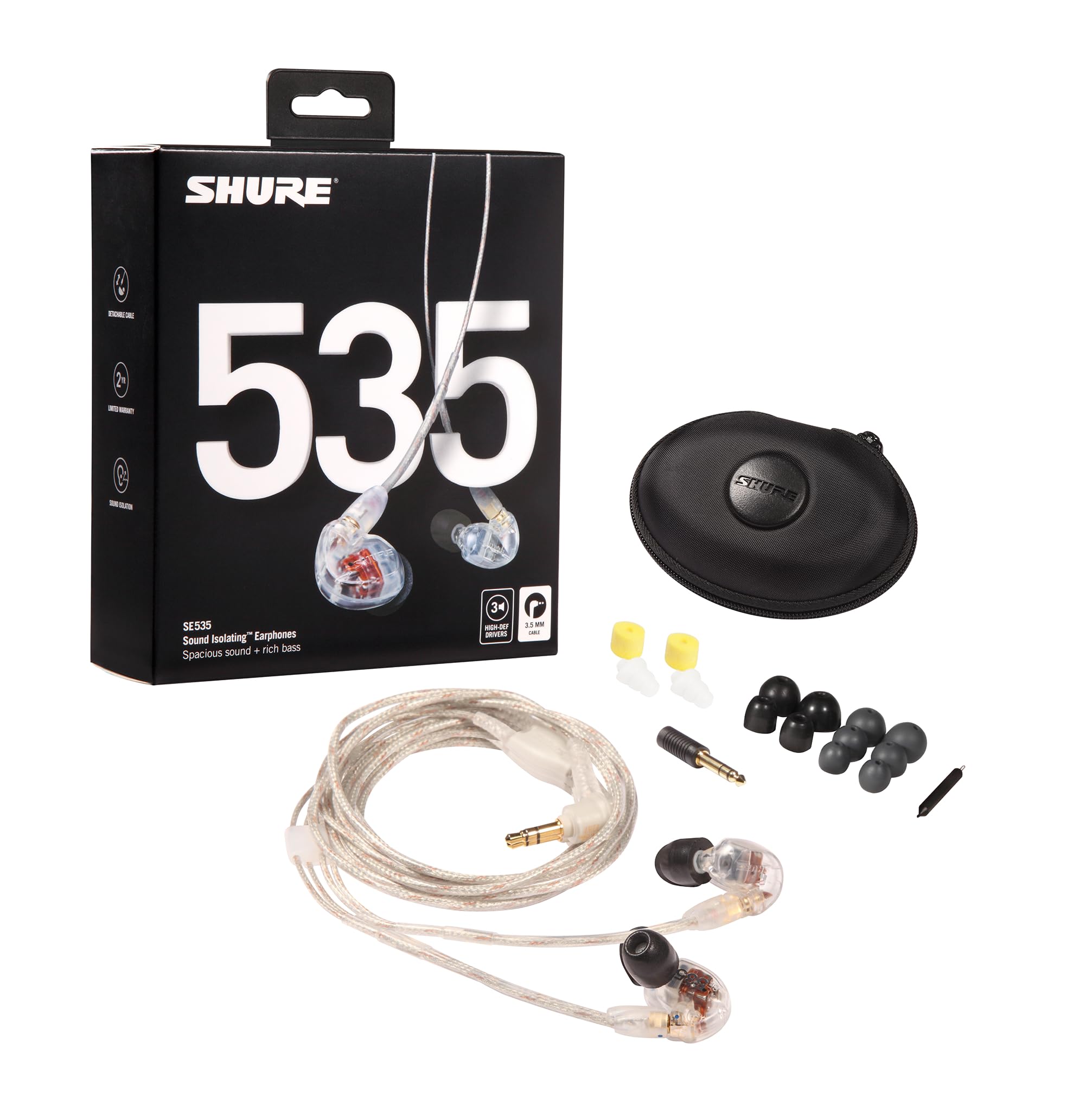 Amazon.com: Shure SE535-CL Professional Sound Isolating Earphones