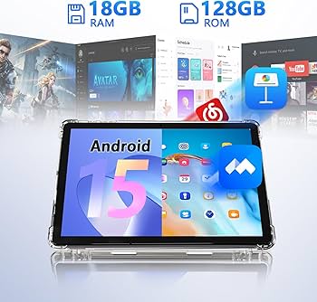 Amazon.com : 11 inch 2 in 1 Tablet, 18GB + 128GB, Android 15