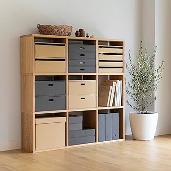 Amazon｜無印良品 スタッキングシェルフセット・3段・オーク材 幅82