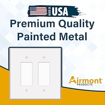 2-Gang Oversized White Metal Rocker Switch Wall Plate – 5.5