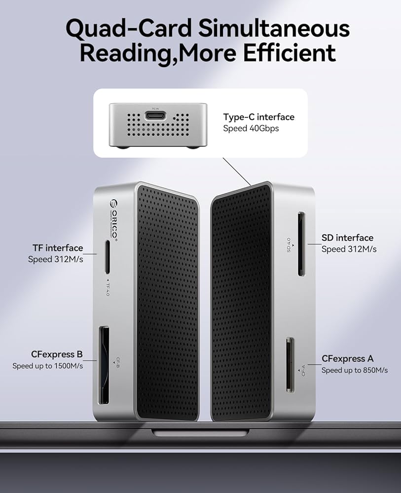 Amazon.com: ORICO 40Gbps Memory Card Reader, 4-in-1 CFexpress Type