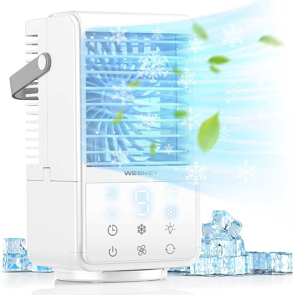 Amazon | WESKEY 冷風扇 冷風機 強力 静音 3段階風量 90°自動首振り