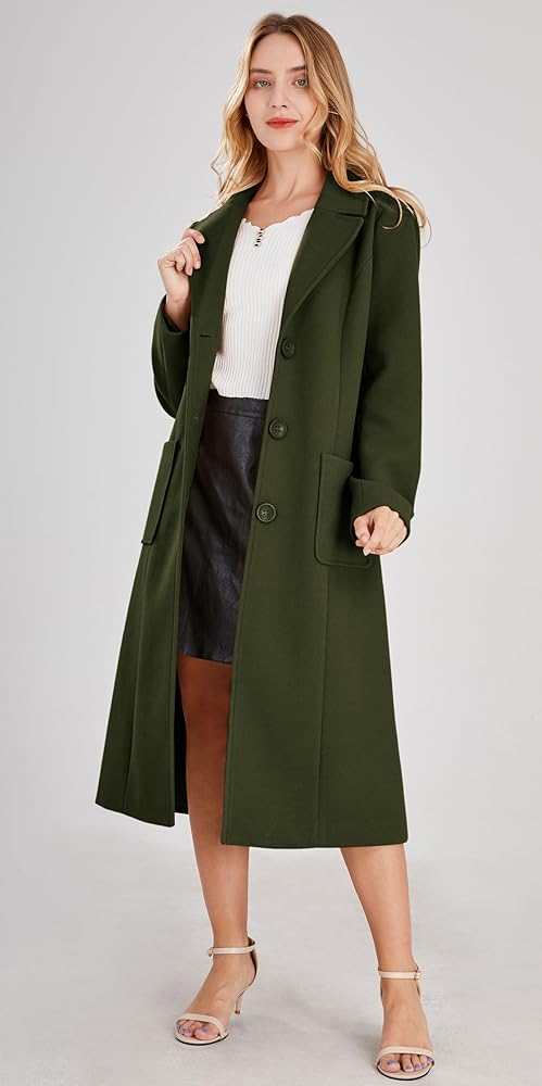 Amazon.com: chouyatou Women's Big Notch Lapel Single Breasted Mid