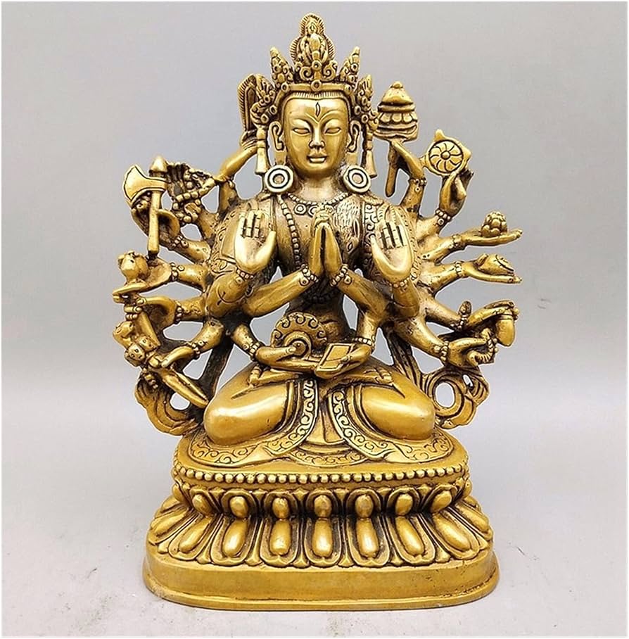 estátua de Buda Estátua de bronze de 18 braço zhunti buddha mãe