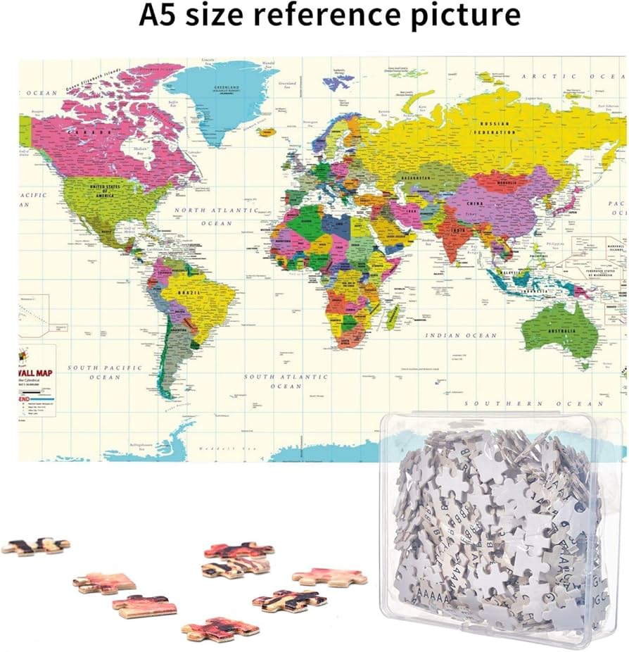 Amazon.co.jp: 1000ピース ジグソーパズル 地図 世界地図 大人用 木製