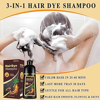 Amazon.com : Light Brown Hair Dye Shampoo 3 in 1, Long-lasting