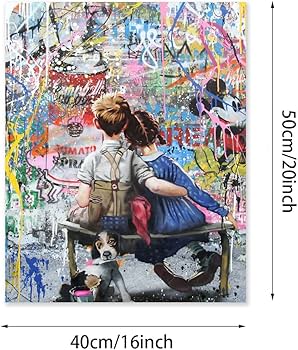 Amazon.co.jp: Hzong 数字油絵 Banksy バンクシー 落書き モダンアート