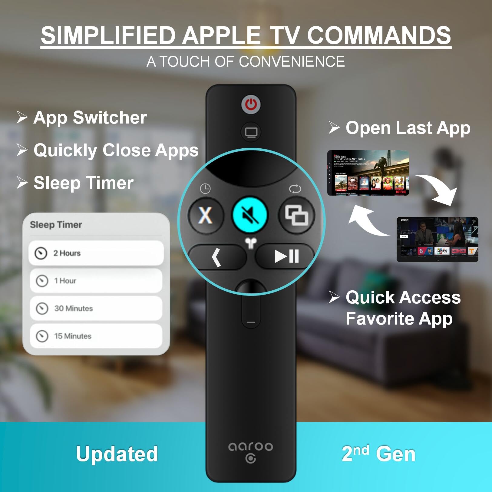 Amazon | [aarooGo] Apple TV 4K/HD Gen1 2 3 4用リモコン テレビ