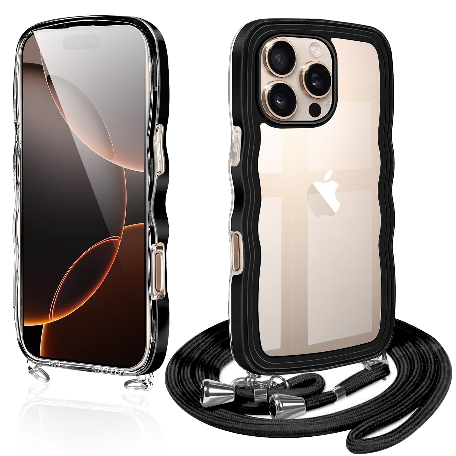 Amazon.co.jp: Guokaien iPhone 16 Pro 用の ケース クリア ショルダー