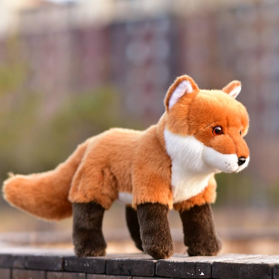 Amazon.co.jp: LIUHONGFEI キツネのぬいぐるみ リアルな赤い狐人形