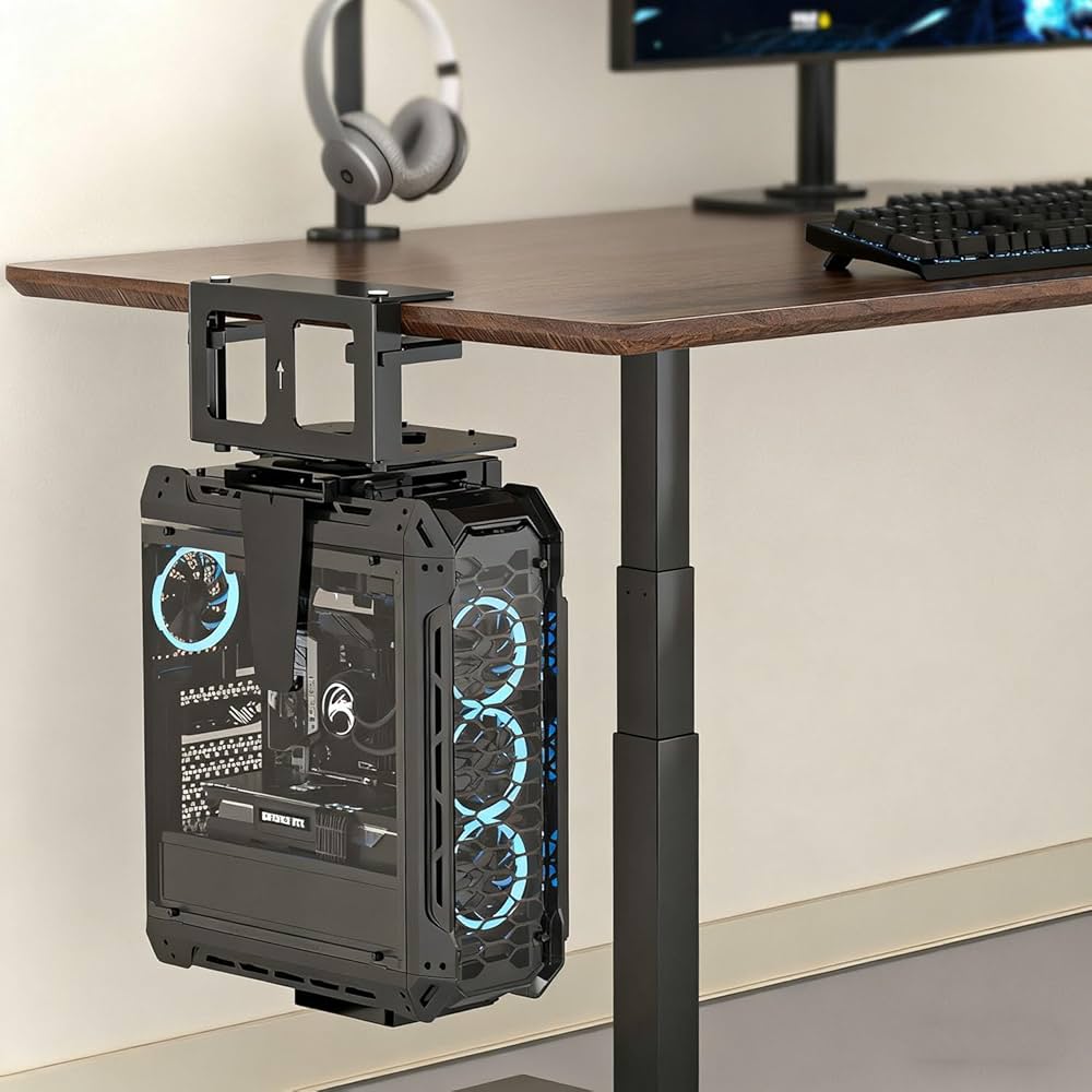 Amazon | デスクトップPC吊り下げブラケット 冷延鋼製・耐荷重30kg