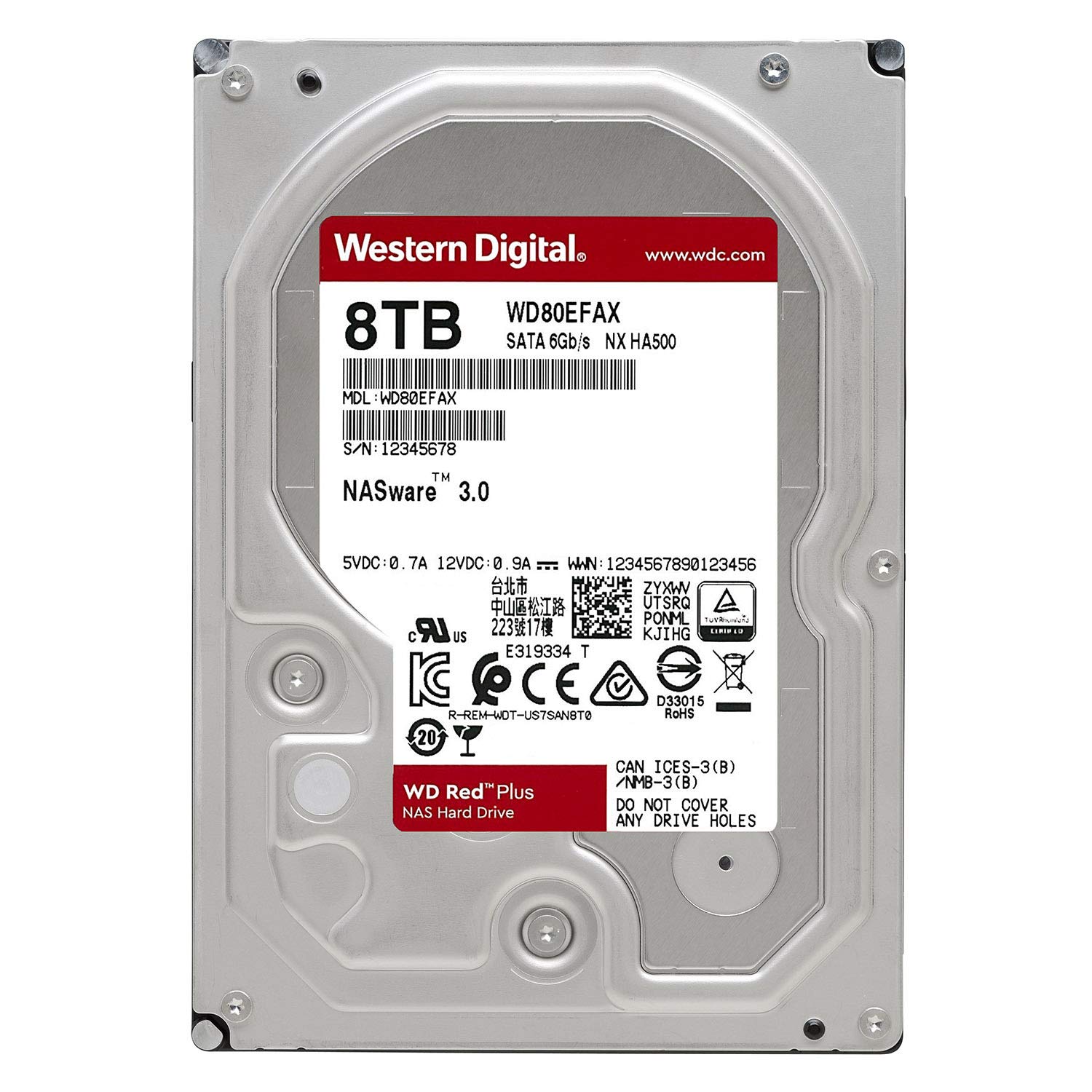 Amazon | Western Digital HDD 8TB WD Red Plus NAS RAID (CMR) 3.5