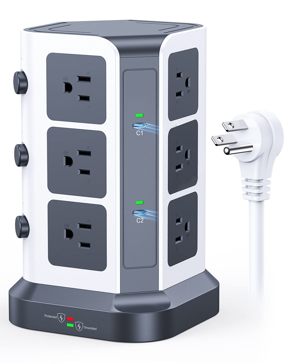 Amazon.com: KOOSLA [65W] PD Power Strip Tower Surge Protector, USB