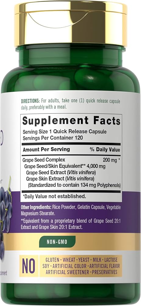 Amazon.com: Carlyle Grape Seed Extract | 120 Quick Release