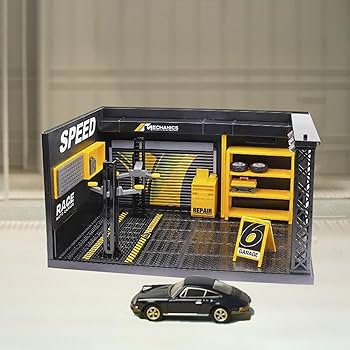 Amazon.co.jp: 1:24 車ガレージジオラマモデル DIY おもちゃシーン