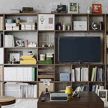 Amazon｜無印良品 スタッキングシェルフ・5段・ウォールナット材 幅42