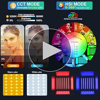 Amazon | GVM RGB LEDビデオライト アプリコントロール付き撮影用照明