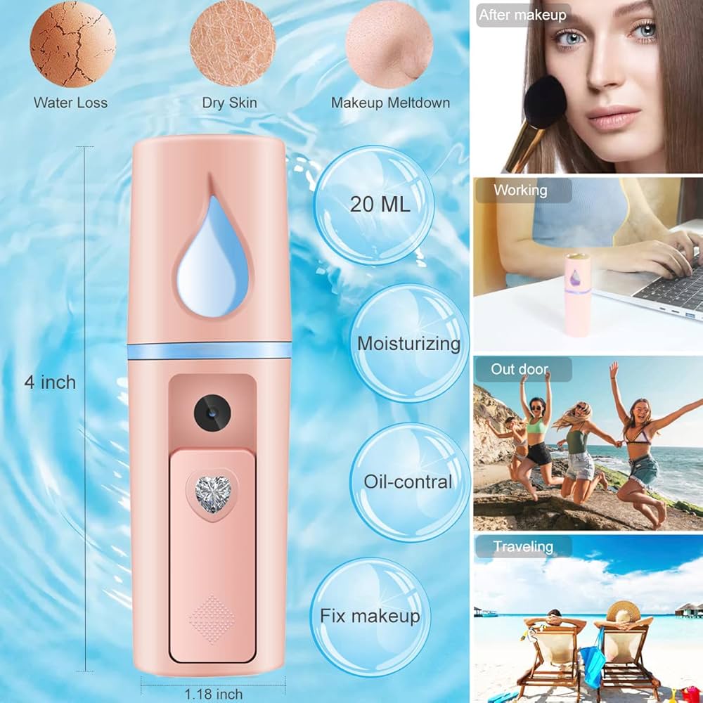 Amazon.com: Nano Facial Mister Portable Mist Sprayer with Mirror
