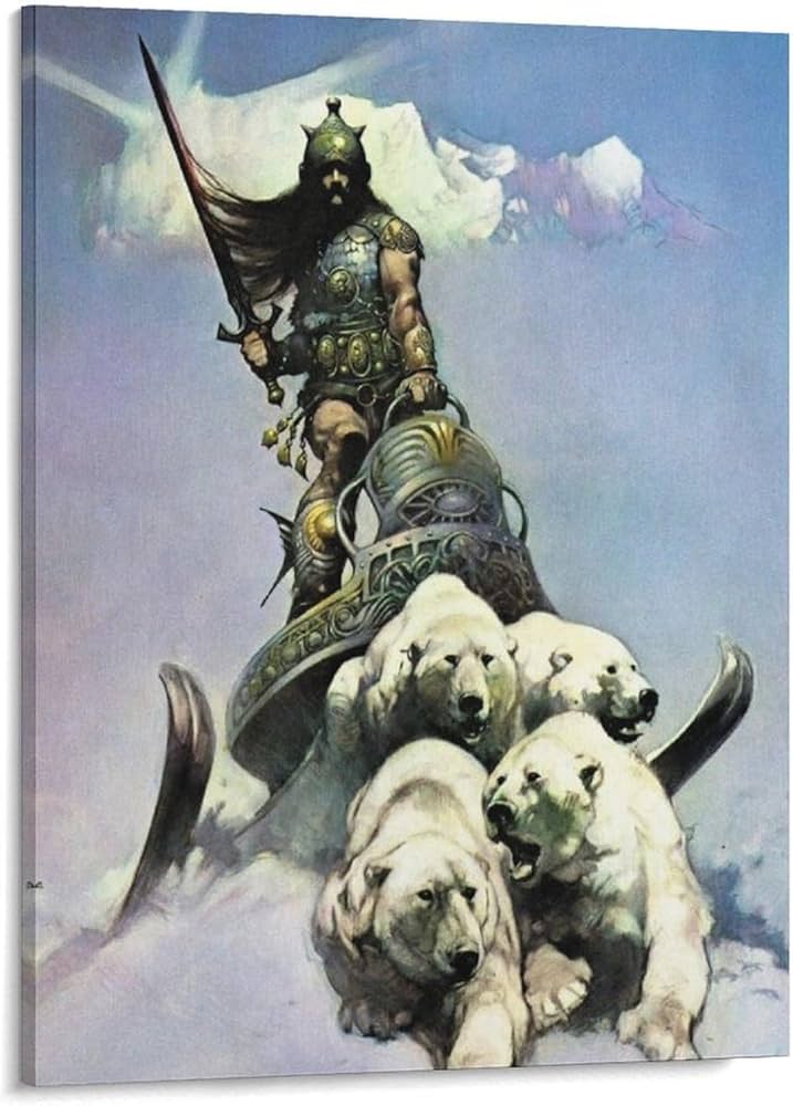 Amazon.com: Silver Warrior by Frank Frazetta Wall Art Poster
