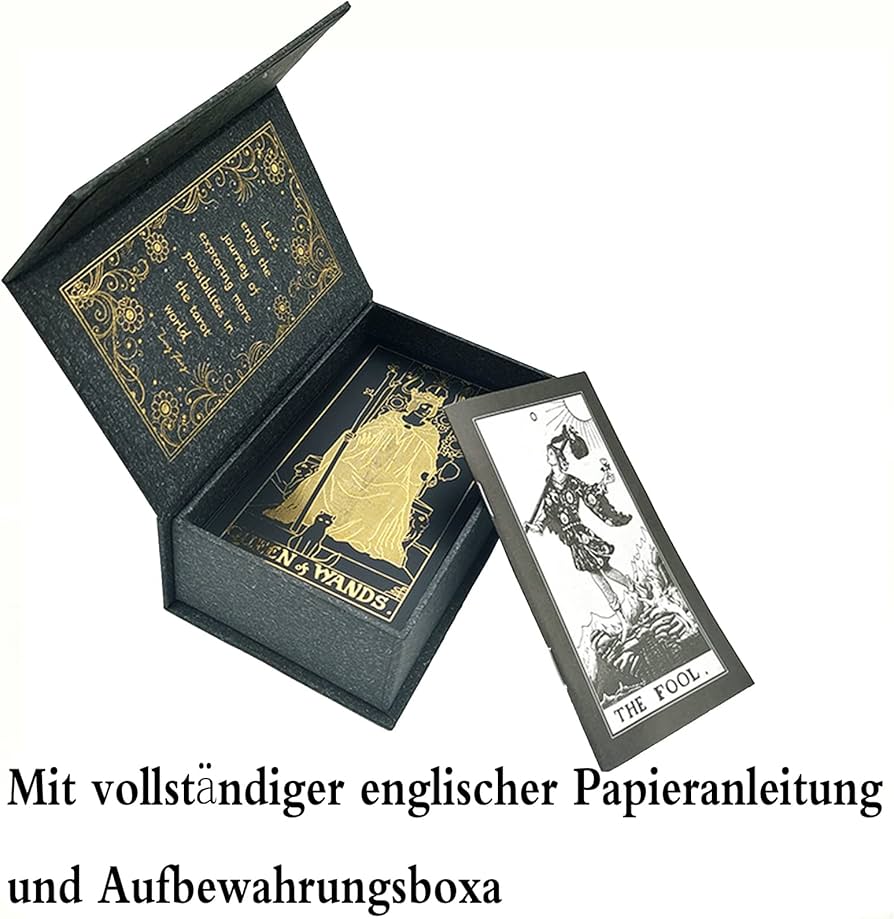 Amazon | タロットカードデッキ、英語説明書、ゴールドフォイル