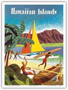 Amazon.com: Hawaiian Islands - Vintage Hawaiian Travel Brochure c